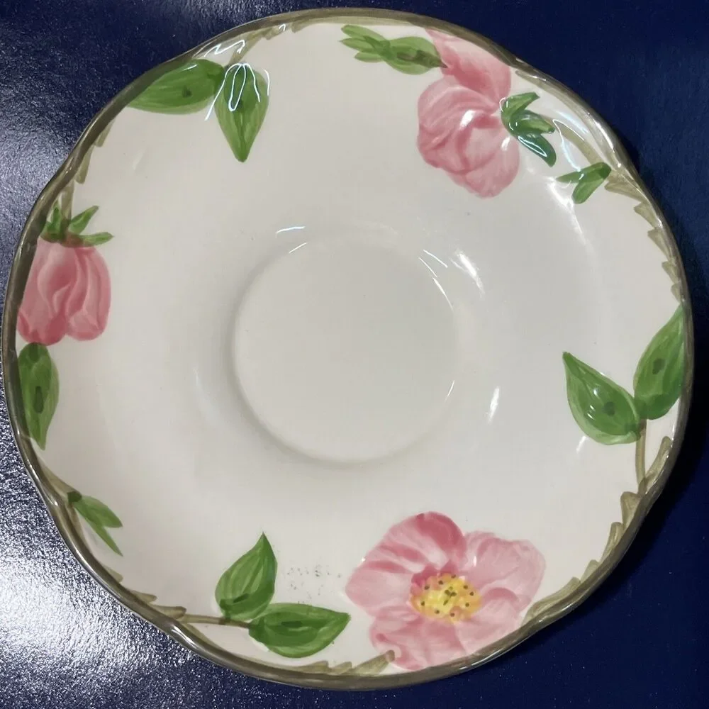 VTG Franciscan Desert Rose Tea Cups & Saucers Set Of 4 Hand Painted USA‎